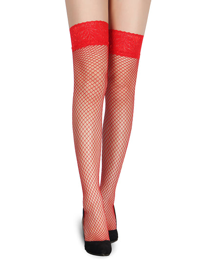 Lady in Red Fishnet Stockings