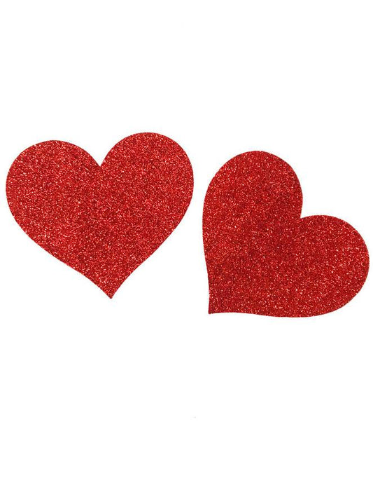 Red Glitter Heart Nipple Cover